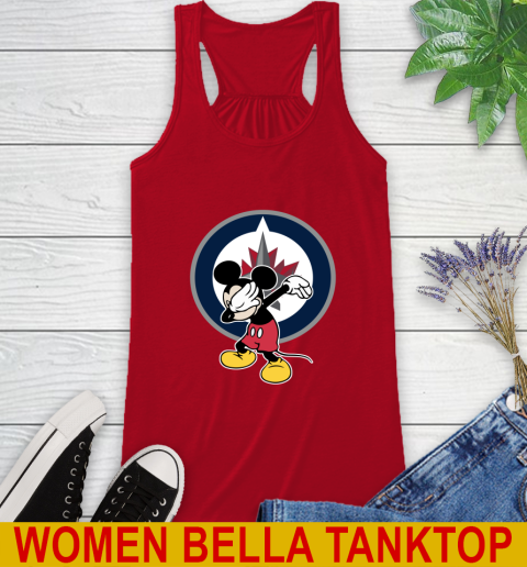 Winnipeg Jets NHL Hockey Dabbing Mickey Disney Sports Racerback Tank 6
