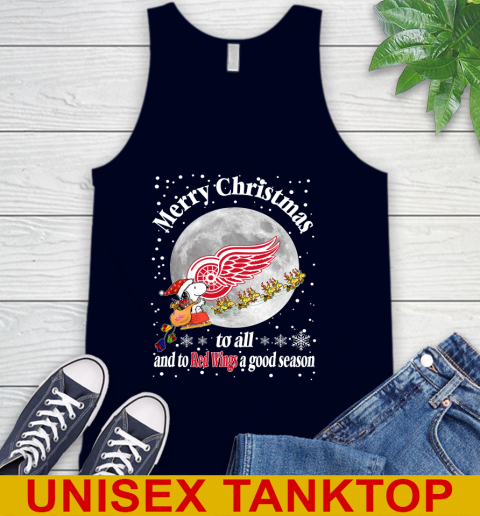 Detroit Red Wings Merry Christmas To All And To Red Wings A Good Season NHL Hockey Sports Tank Top 2