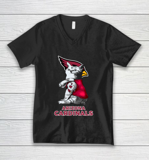 NFL Football My Cat Loves Arizona Cardinals V-Neck T-Shirt