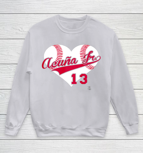 Ronald Acuna Jr Baseball Heart Gameday Youth Sweatshirt 3