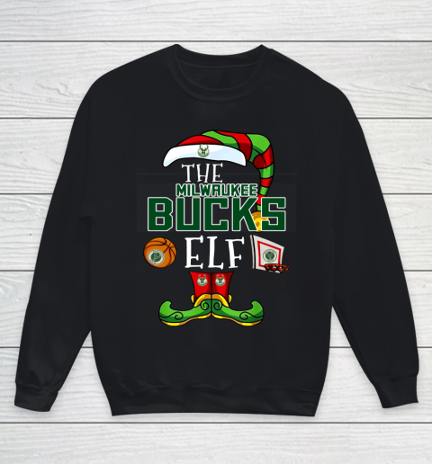 Milwaukee Bucks Christmas ELF Funny NBA Youth Sweatshirt