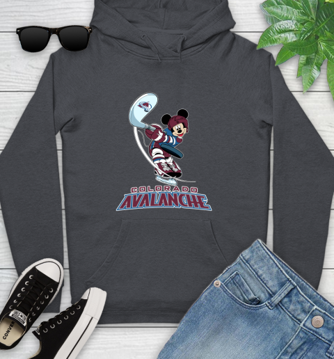 NHL Hockey Colorado Avalanche Cheerful Mickey Mouse Shirt Youth Hoodie 8