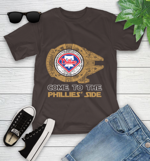 MLB Come To The Philadelphia Phillies Side Star Wars Baseball Sports Youth T-Shirt 7