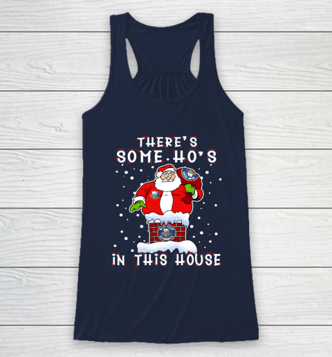 New York Islanders Christmas There Is Some Hos In This House Santa Stuck In The Chimney NHL Racerback Tank 8