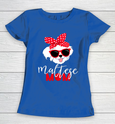 Dog Mom Shirt Dog Lovers T Shirt Maltese Mom Fur Mama Women's T-Shirt 8