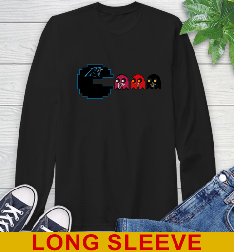 Carolina Panthers NFL Football Pac Man Champion Long Sleeve T-Shirt 2