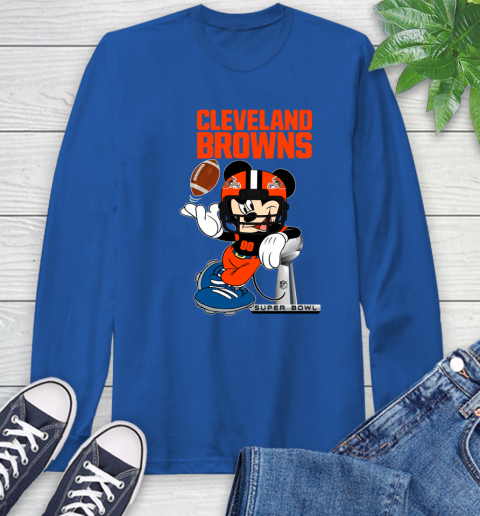NFL Cleveland Browns Mickey Mouse Disney Super Bowl Football T Shirt Long Sleeve T-Shirt 9
