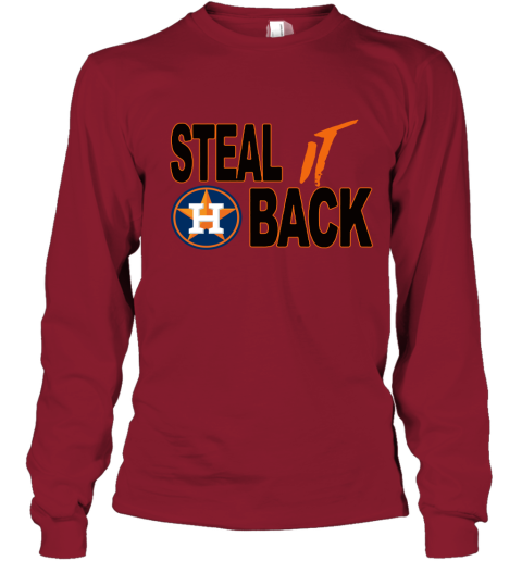 x4nl steal it back houston astros long sleeve tee 14 front cardinal red
