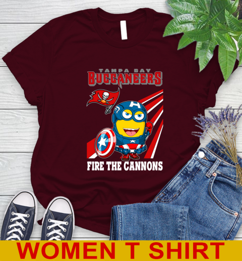 NFL Football Tampa Bay Buccaneers Captain America Marvel Avengers Minion Shirt Women's T-Shirt 6