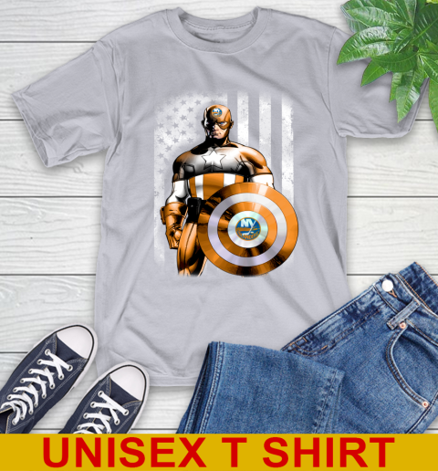 New York Islanders NHL Hockey Captain America Marvel Avengers American Flag Shirt T-Shirt 5