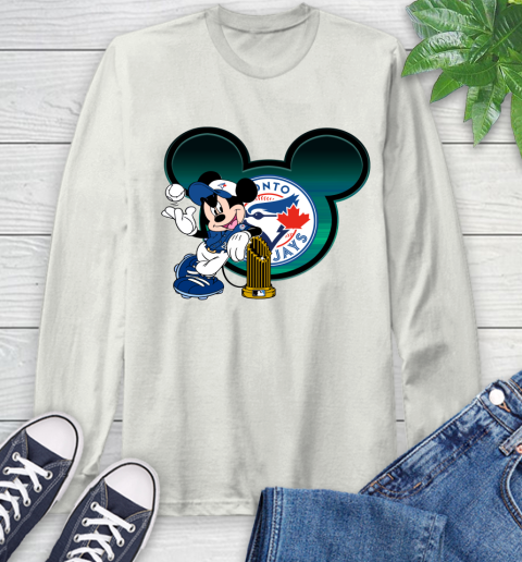 MLB Toronto Blue Jays The Commissioner's Trophy Mickey Mouse Disney Long Sleeve T-Shirt 12