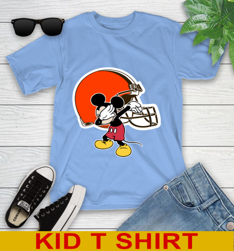 Cleveland Browns NFL Football Dabbing Mickey Disney Sports Youth T-Shirt 11