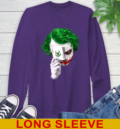 Milwaukee Bucks NBA Basketball Joker Card Shirt Long Sleeve T-Shirt - Image 6