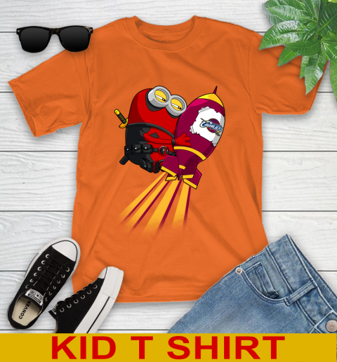 NBA Basketball Cleveland Cavaliers Deadpool Minion Marvel Shirt Youth T-Shirt 8