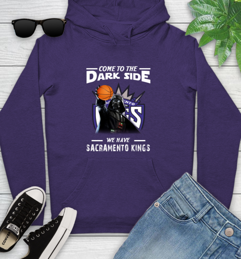 NBA Come To The Dark Side We Have Sacramento Kings Star Wars Darth Vader Basketball Youth Hoodie 5