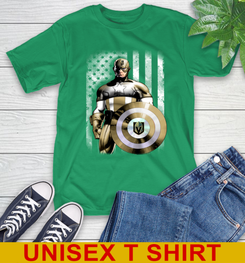 Vegas Golden Knights NHL Hockey Captain America Marvel Avengers American Flag Shirt T-Shirt 7