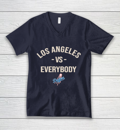 Los Angeles Dodgers Vs Everybody V-Neck T-Shirt 2