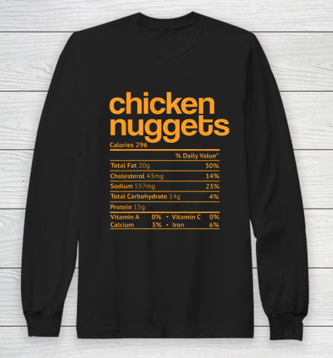 Chicken Nuggets Nutrition Facts Funny Thanksgiving Christmas Long Sleeve T-Shirt