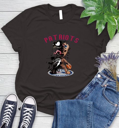 NFL New England Patriots Football Venom Groot Guardians Of The Galaxy Women's T-Shirt 9 NFL New England Patriots Football Venom Groot Guardians Of The Galaxy Women's T-Shirt - Image 9