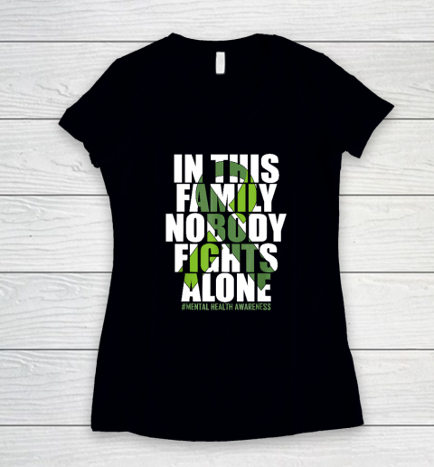 Mental Health Awareness Ribbon Family You Matter Kindness Women's V-Neck T-Shirt
