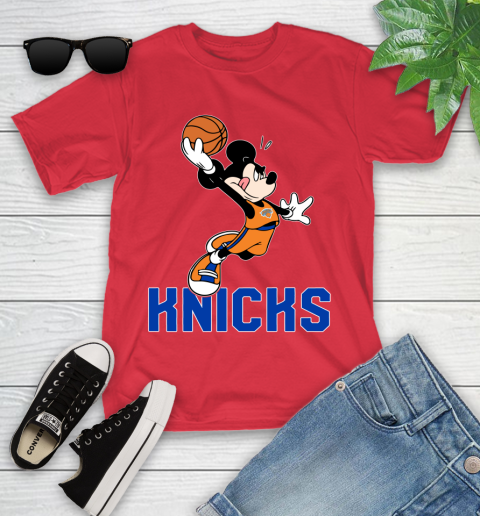 NBA Basketball New York Knicks Cheerful Mickey Mouse Shirt Youth T-Shirt 10