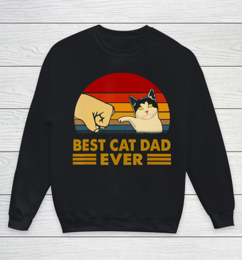 Father gift shirt Cat Dad Retro Vintage For Father's Day Cat Lovers T Shirt Youth Sweatshirt