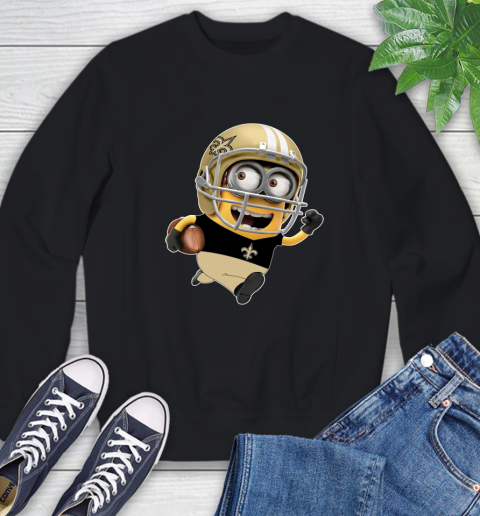 NFL New Orleans Saints Minions Disney Football Sports Sweatshirt 2