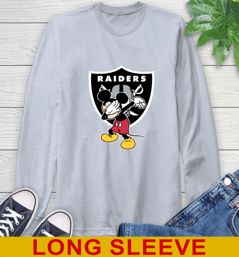 Oakland Raiders NFL Football Dabbing Mickey Disney Sports Long Sleeve T-Shirt 6