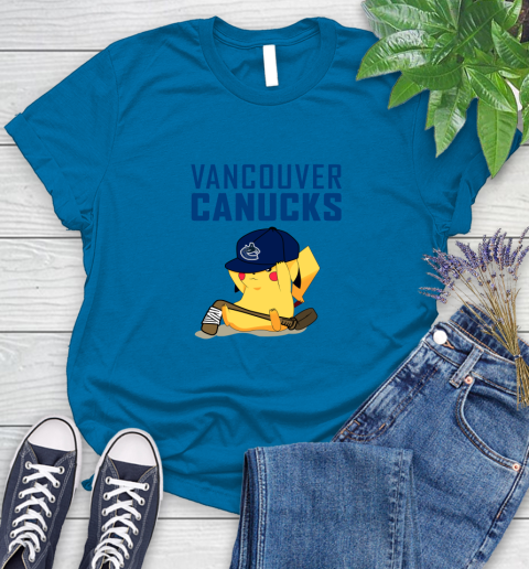NHL Pikachu Hockey Sports Vancouver Canucks Women's T-Shirt 7