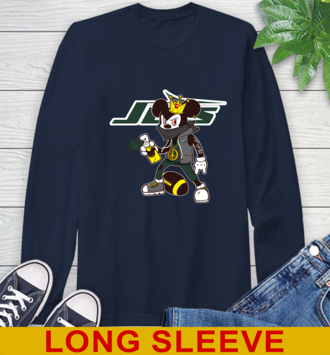 New York Jets NFL Football Mickey Peace Sign Sports Long Sleeve T-Shirt 4