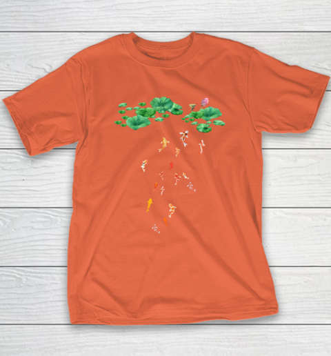 Watercolor Japanese Koi Fish Goldfish Lily Pad Lotus Leaf Beauty Youth T-Shirt 2