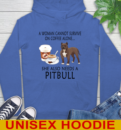 Women cannot survive on coffee alone she also need a PITBULL tshirt 19