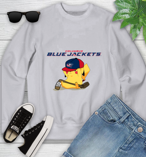 NHL Pikachu Hockey Sports Columbus Blue Jackets Youth Sweatshirt 4