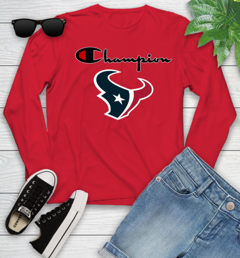 NFL Football Houston Texans Champion Shirt Youth Long Sleeve 9