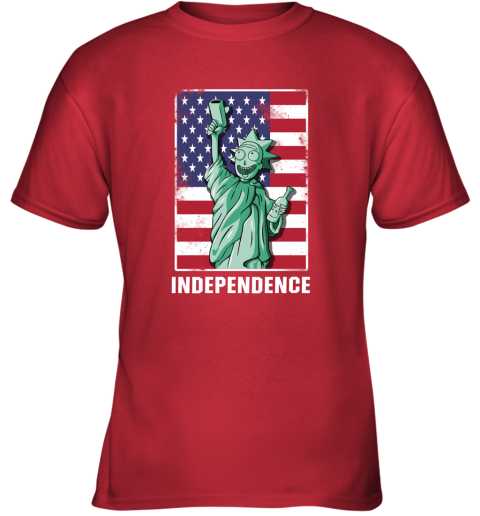 hn9l rick and morty statue of liberty independence day 4th of july shirts youth t shirt 26 front red