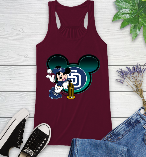 MLB San Diego Padres The Commissioner's Trophy Mickey Mouse Disney Racerback Tank 3