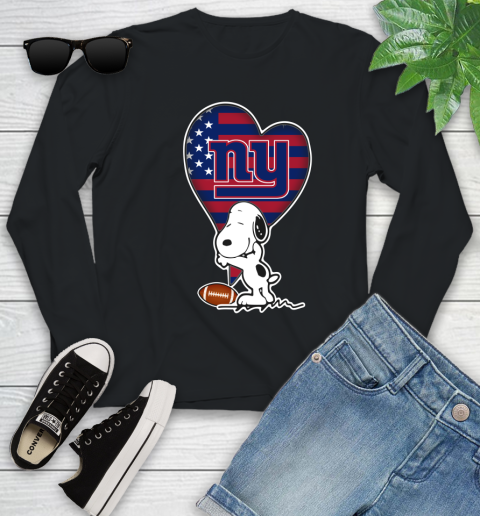 New York Giants NFL Football The Peanuts Movie Adorable Snoopy Youth Long Sleeve 2