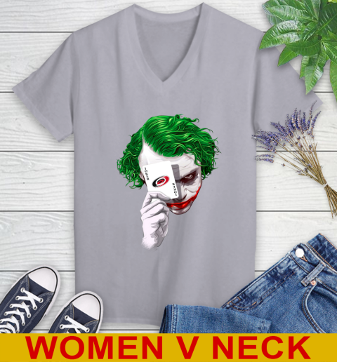 Carolina Hurricanes NHL Hockey Joker Card Shirt Women's V-Neck T-Shirt 4