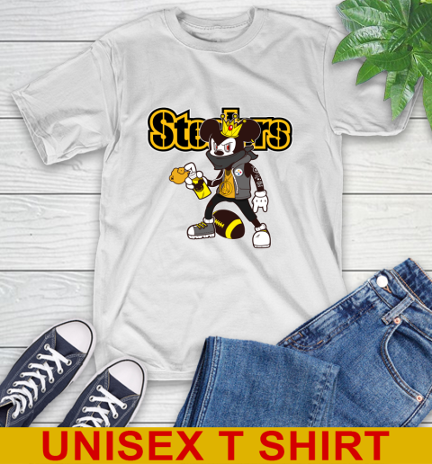 Pittsburgh Steelers NFL Football Mickey Peace Sign Sports T-Shirt