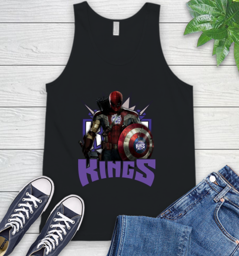 Sacramento Kings NBA Basketball Captain America Thor Spider Man Hawkeye Avengers Tank Top 2