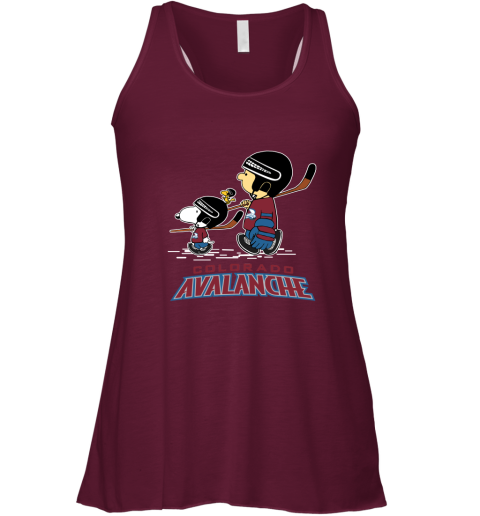 Let's Play Colorado Avalanche Ice Hockey Snoopy NHL Racerback Tank