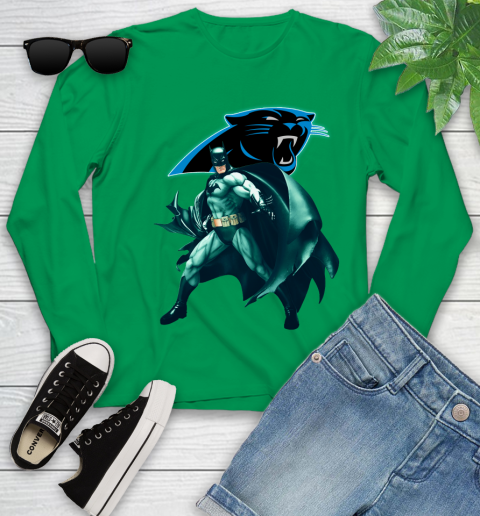 NFL Batman Football Sports Carolina Panthers Youth Long Sleeve 6