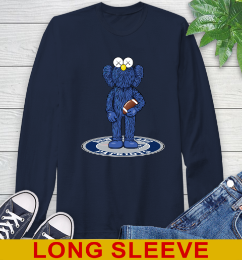 NFL Football New England Patriots Kaws Bff Blue Figure Shirt Long Sleeve T-Shirt 4
