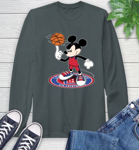 NBA Basketball LA Clippers Cheerful Mickey Disney Shirt Long Sleeve T-Shirt 7