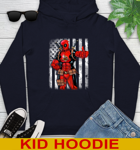 NFL Football Minnesota Vikings Deadpool American Flag Shirt Youth Hoodie 3