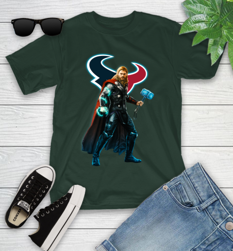 NFL Thor Avengers Endgame Football Houston Texans Youth T-Shirt 5
