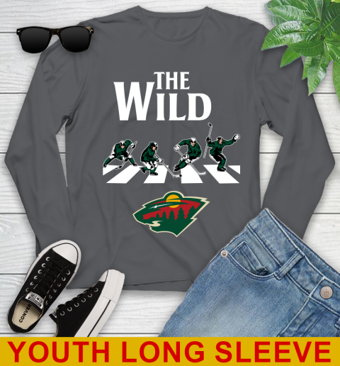 NHL Hockey Minnesota Wild The Beatles Rock Band Shirt Youth Long Sleeve 9