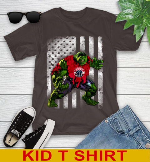 Washington Wizards Hulk Marvel Avengers NBA Basketball American Flag Youth T-Shirt 6