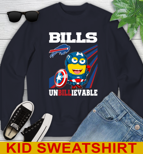 NFL Football Buffalo Bills Captain America Marvel Avengers Minion Shirt Youth Sweatshirt 2