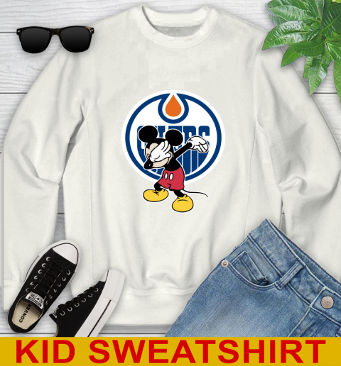 Edmonton Oilers NHL Hockey Dabbing Mickey Disney Sports Youth Sweatshirt